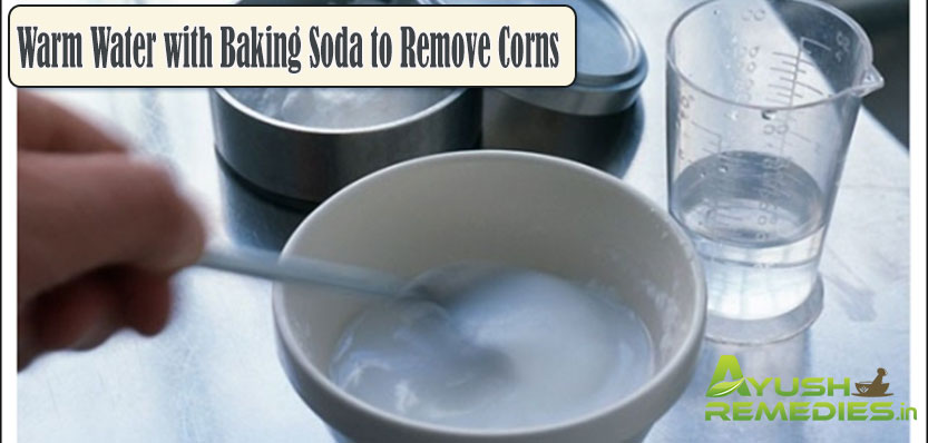 Warm Water with Baking Soda to Remove Corns