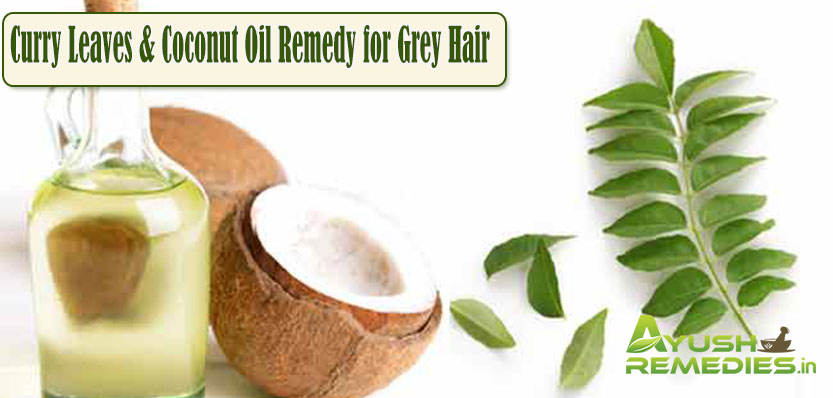 Curry Leaves and Coconut Oil Remedy for Grey Hair