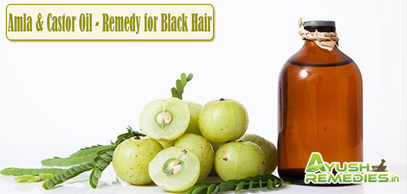 Amla and Castor Oil Remedy for Black Hair