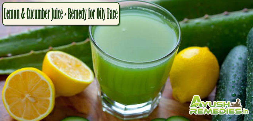 Lemon and Cucumber Juice Remedy for Oily Face