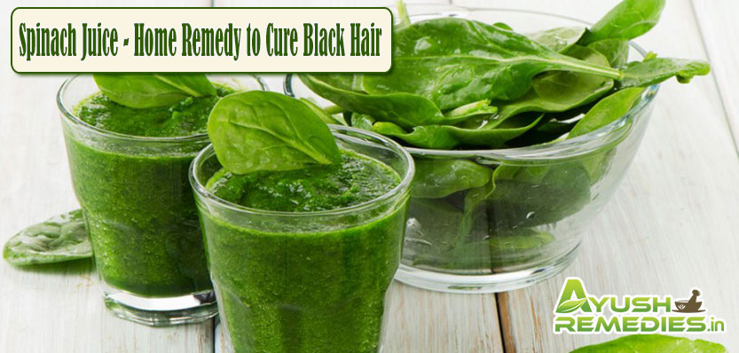 Spinach Juice Home Remedy to Cure Black Hair